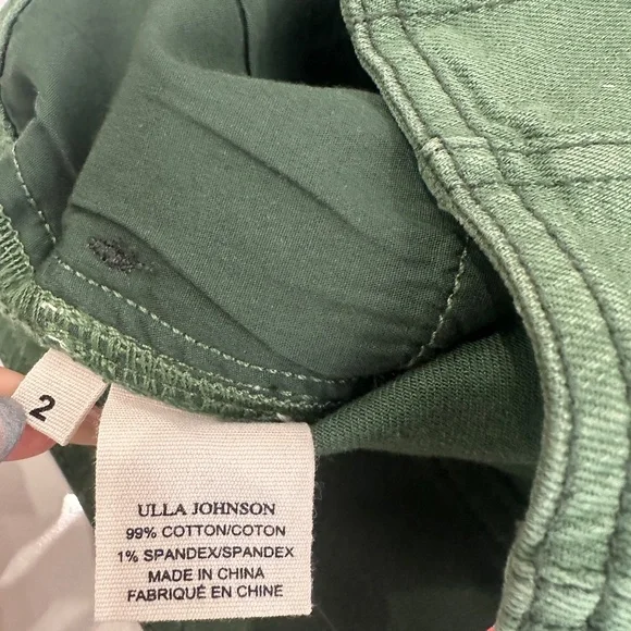 Ulla Johnson Green Ellis Exposed Button Up High Waist Jeans Size 2